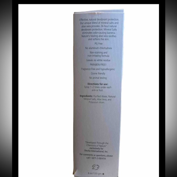 Devita Pure & Sure Deodorant Spray Italian Rain For Men 4 Oz Discontinued Aloe - Picture 2 of 2